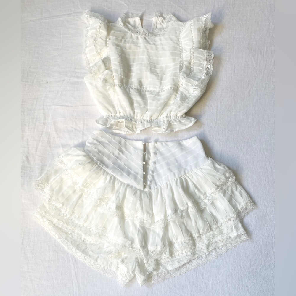 Country Chic Ruffle Top + Shorts Set